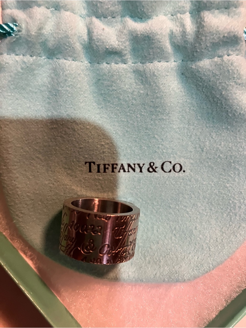 TIFFANY AND CO STERLING SILVER SCRIPT BAND SZ 6.5 - Picture 5 of 9